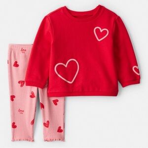 Carter's Red and Pink Heart Pajama Set